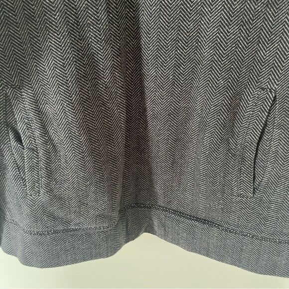 Roots Black Grey Herringbone Pattern Cowl Sweater - Picture 6 of 7